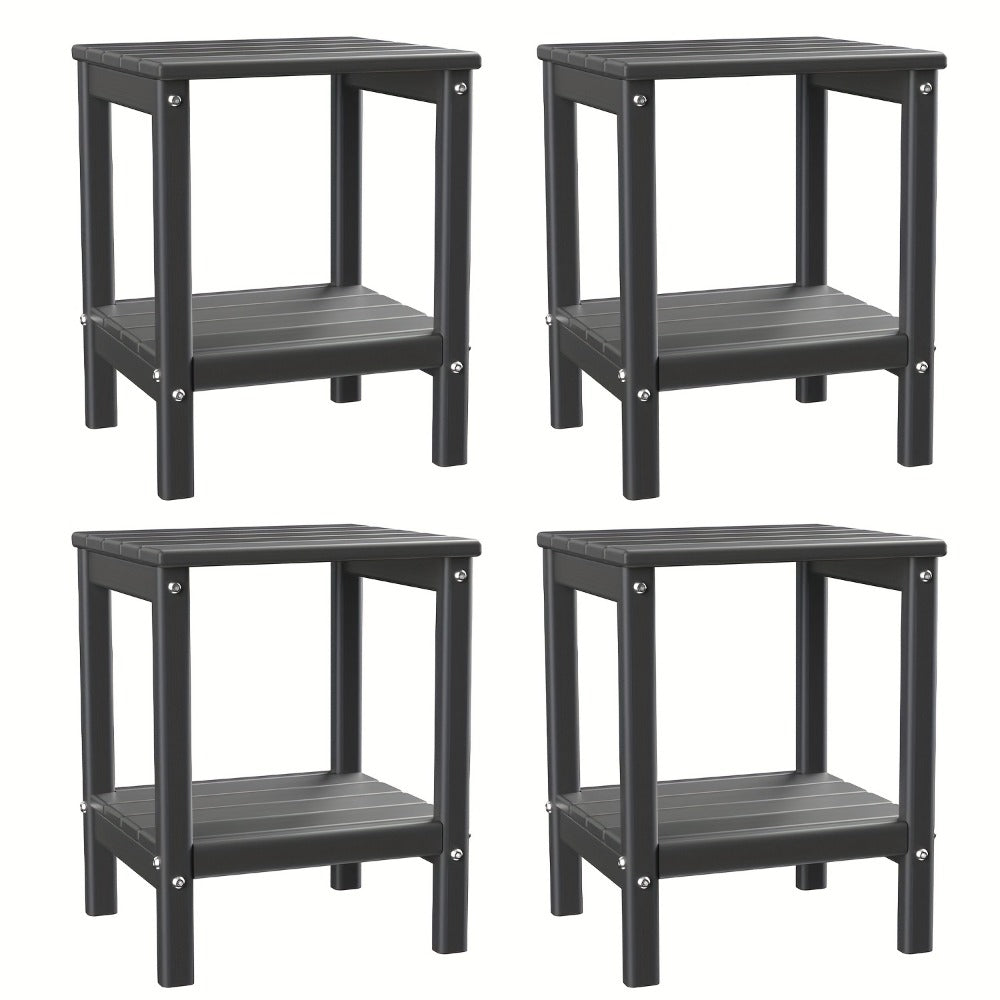 Rectangular HDPE Outdoor Side Table with Weather-Resistant Finish for Patio detail image - detail view 12