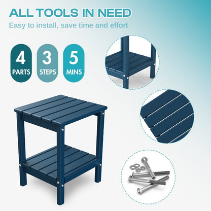 Rectangular HDPE Outdoor Side Table with Weather-Resistant Finish for Patio detail image - detail view 13