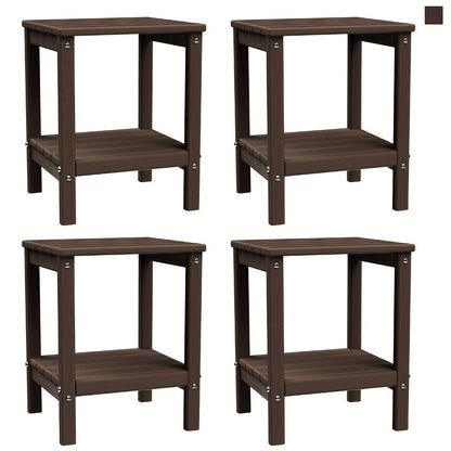 Rectangular HDPE Outdoor Side Table with Weather-Resistant Finish for Patio detail image - detail view 29
