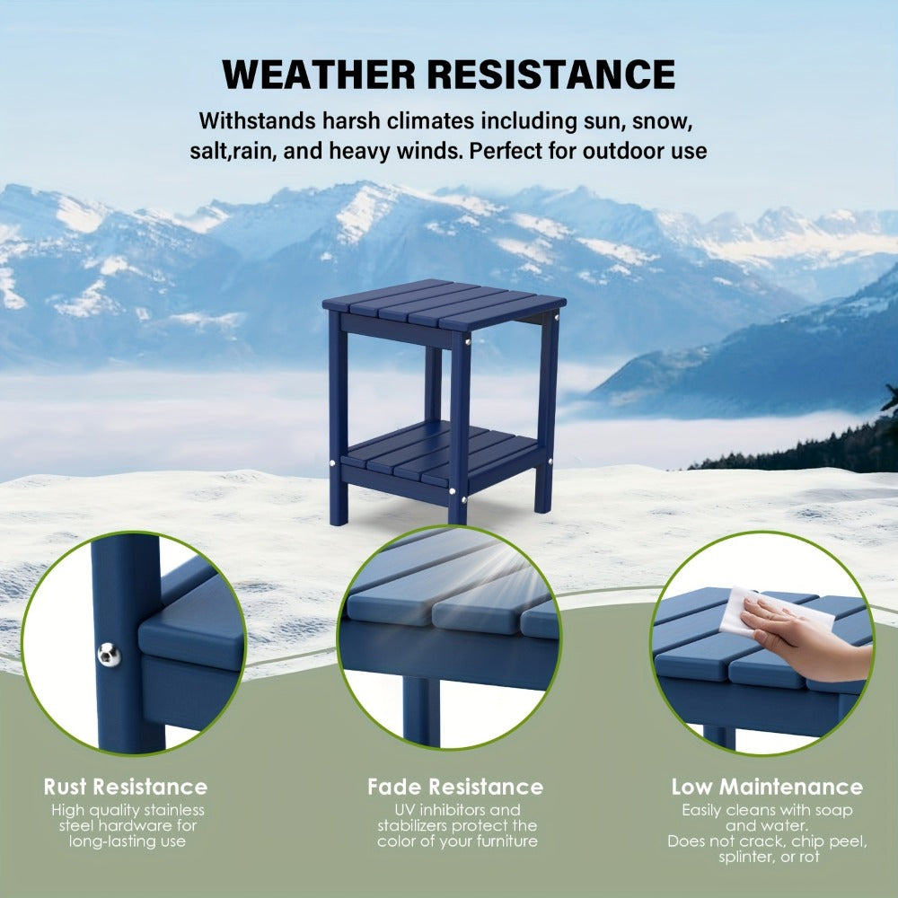 Rectangular HDPE Outdoor Side Table with Weather-Resistant Finish for Patio detail image - detail view 4