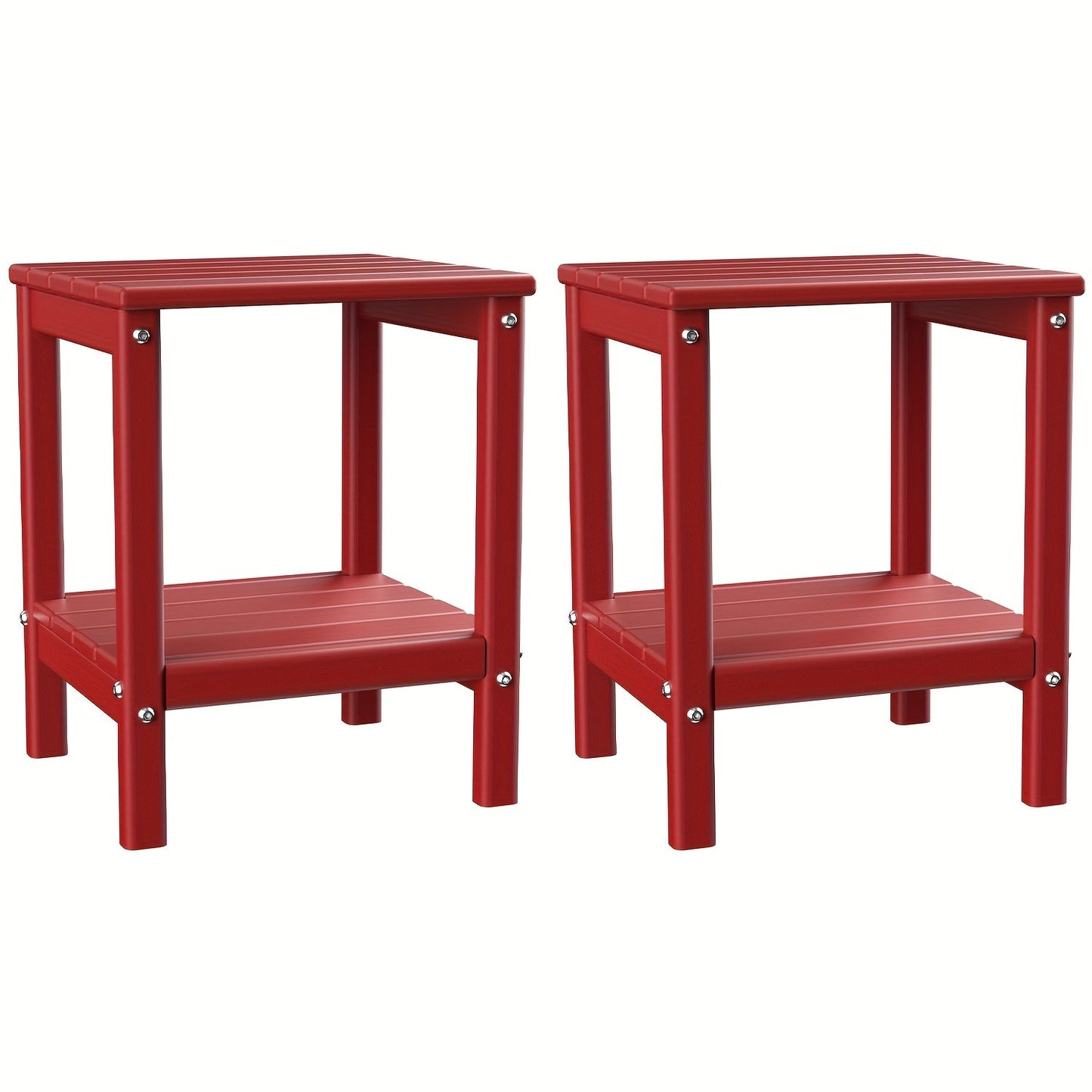 Outdoor Side Table shown in the Red, 2pcs option