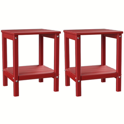 Outdoor Side Table shown in the Red, 2pcs option