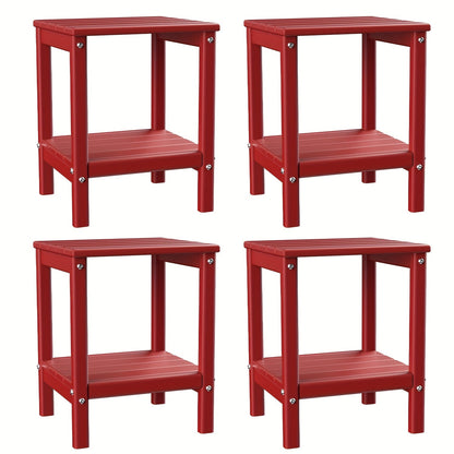 Outdoor Side Table shown in the Red, 4pcs option