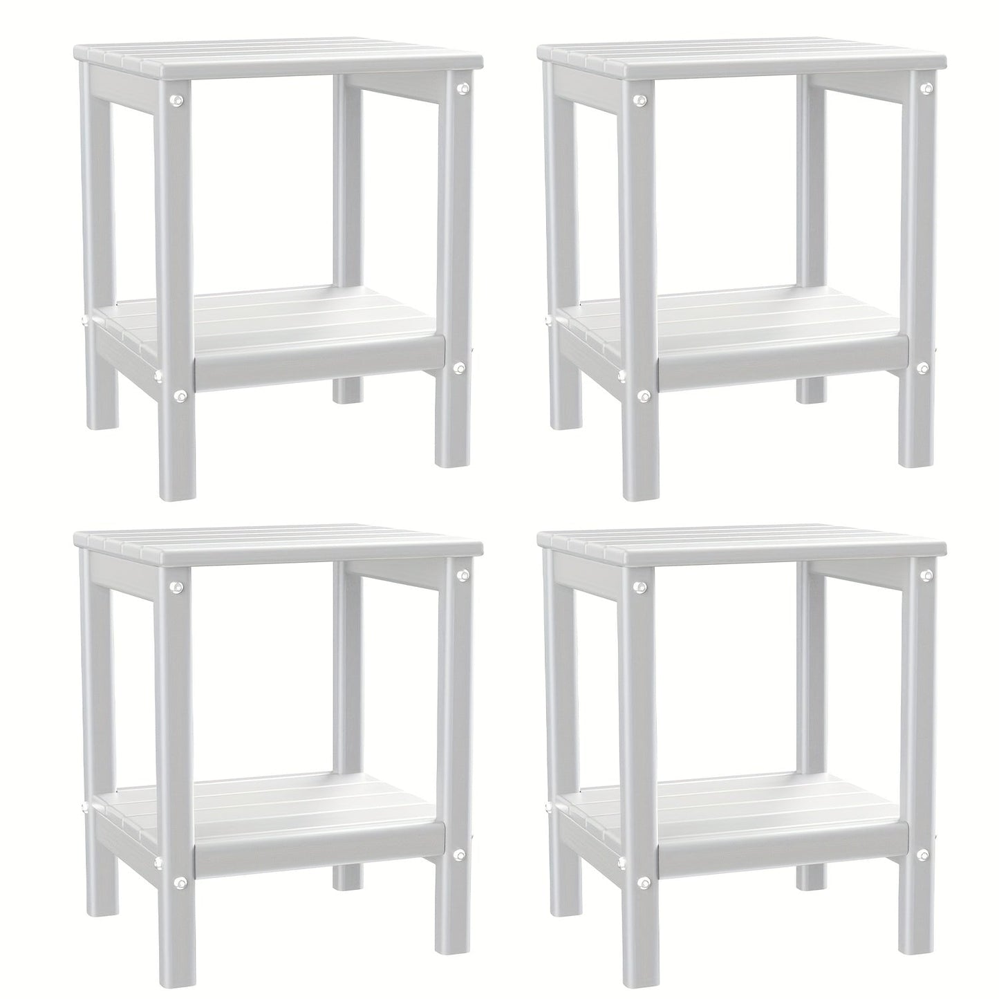 Outdoor Side Table shown in the White, 4pcs option