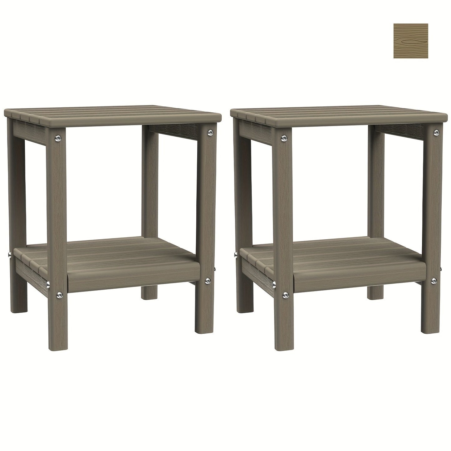 Outdoor Side Table shown in the Wood new, 2pcs option