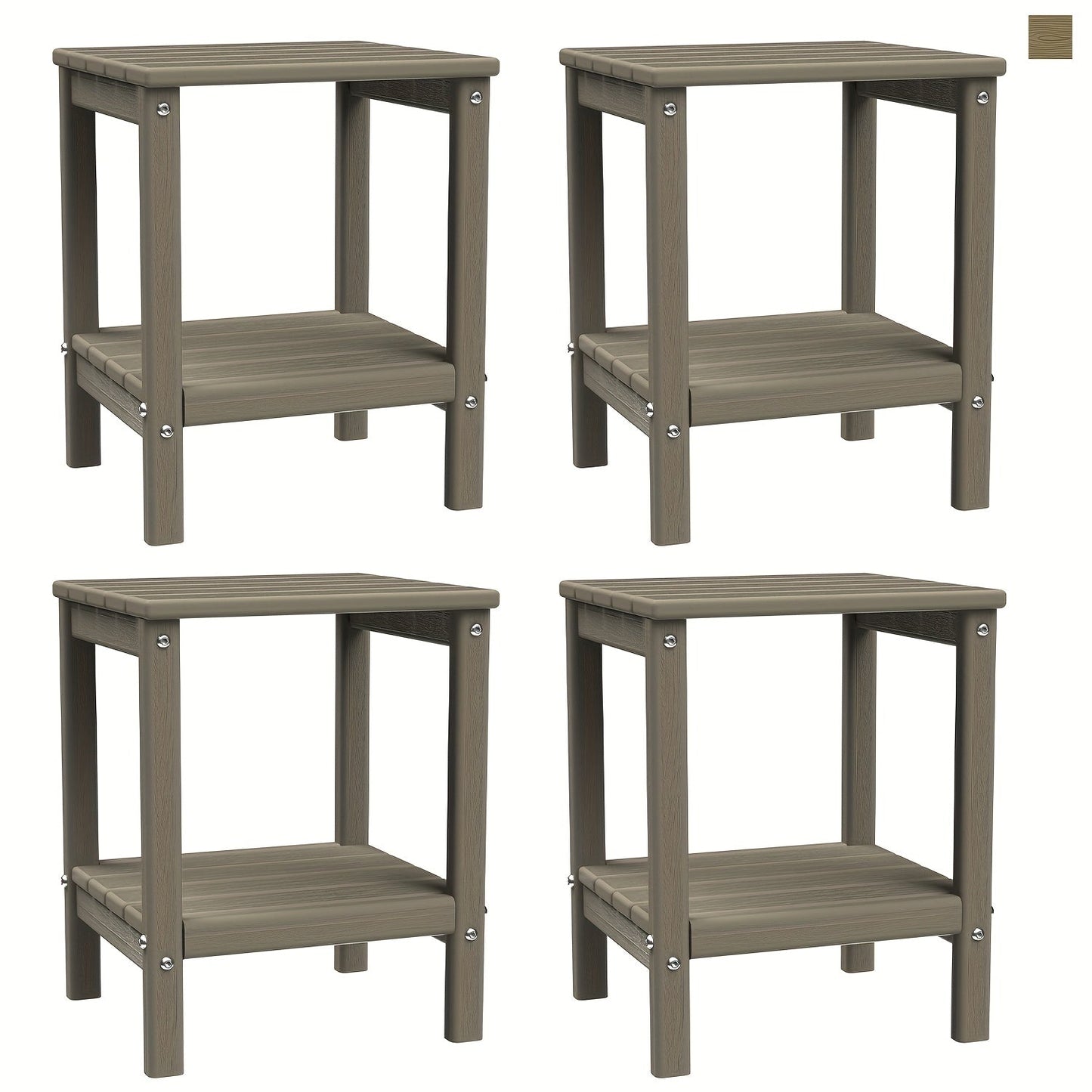 Outdoor Side Table shown in the Wood new, 4pcs option
