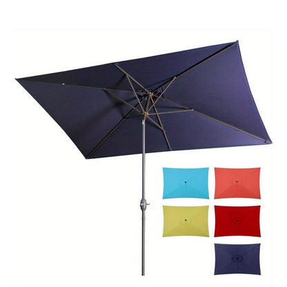 Rectangular Metal Patio Umbrella with Easy Crank for Outdoor Shade and Protection detail image - detail view 11