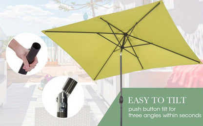 Rectangular Metal Patio Umbrella with Easy Crank for Outdoor Shade and Protection detail image - detail view 15