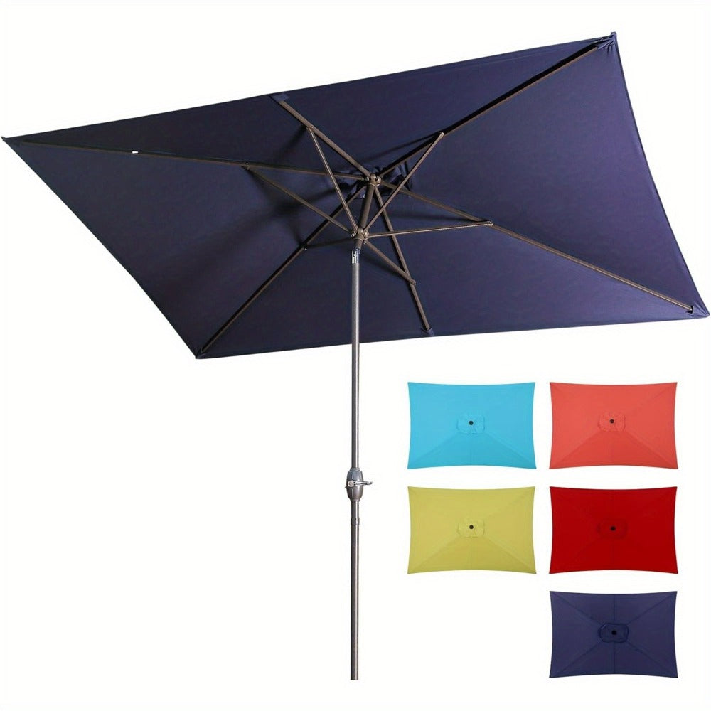 Rectangular Metal Patio Umbrella with Easy Crank for Outdoor Shade and Protection detail image - detail view 18