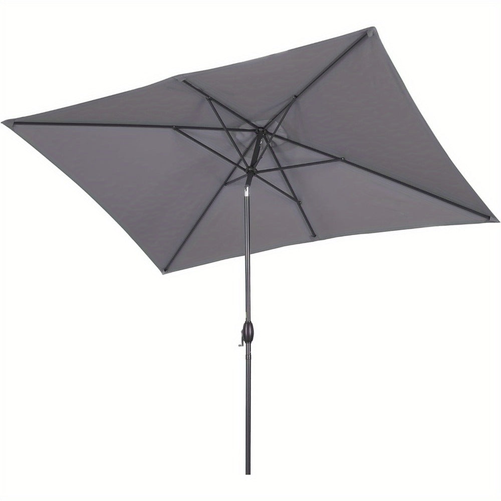 Rectangular Metal Patio Umbrella with Easy Crank for Outdoor Shade and Protection detail image - detail view 3