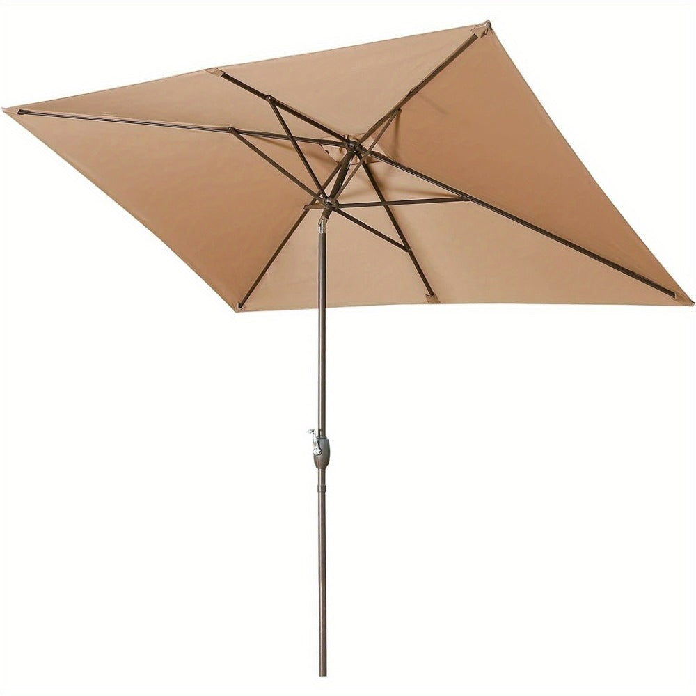 Rectangular Metal Patio Umbrella with Easy Crank for Outdoor Shade and Protection detail image - detail view 9