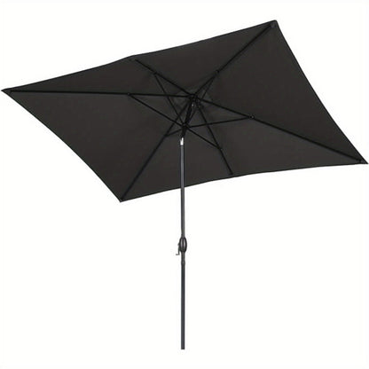 Patio Umbrella, Rectangular 6.5x10 Ft Aluminum Pole Market Umbrella with Crank 6 Steel shown in the main product view