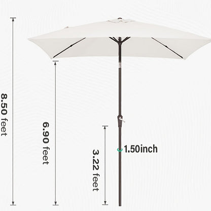 Rectangular Patio Umbrella, Outdoor Table Umbrella for Outdoor Shade and Protection detail image - detail view 15