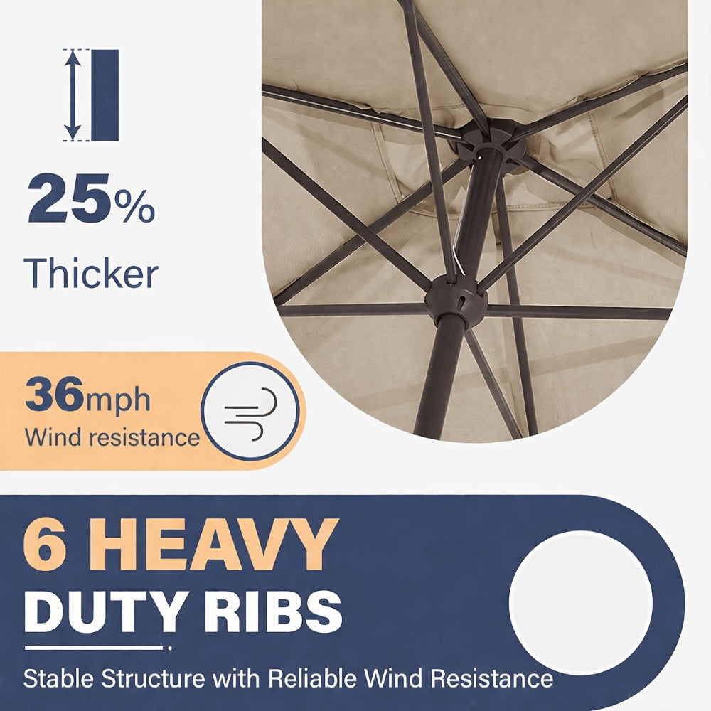 Rectangular Patio Umbrella, Outdoor Table Umbrella for Outdoor Shade and Protection detail image - detail view 4