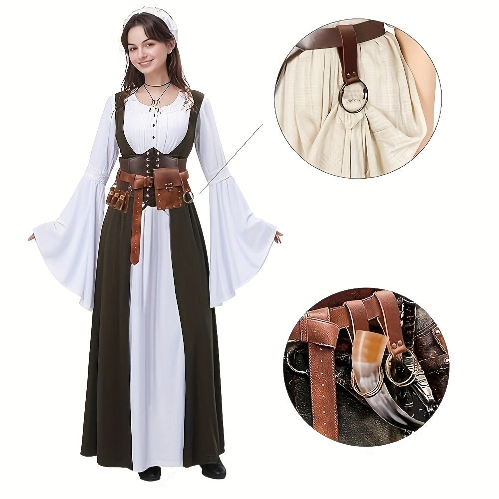 Renaissance Costume Sets - Accessories Set 5 Pcs Adults PU Leather Belt, Corset, Sword Sheath, Potion - product detail view 3