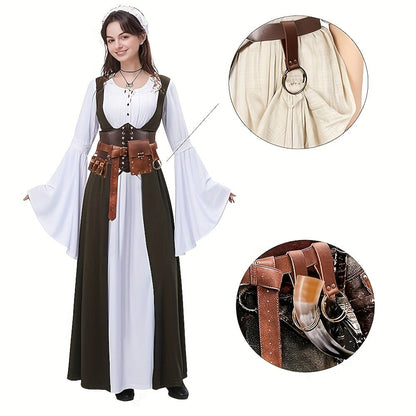 Renaissance Costume Sets - Accessories Set 5 Pcs Adults PU Leather Belt, Corset, Sword Sheath, Potion - product detail view 3