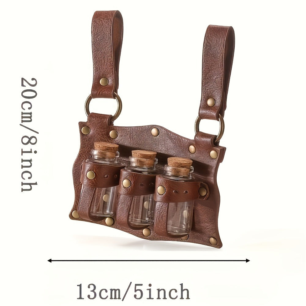 Renaissance Costume Sets - Accessories Set 5 Pcs Adults PU Leather Belt, Corset, Sword Sheath, Potion - product detail view 4