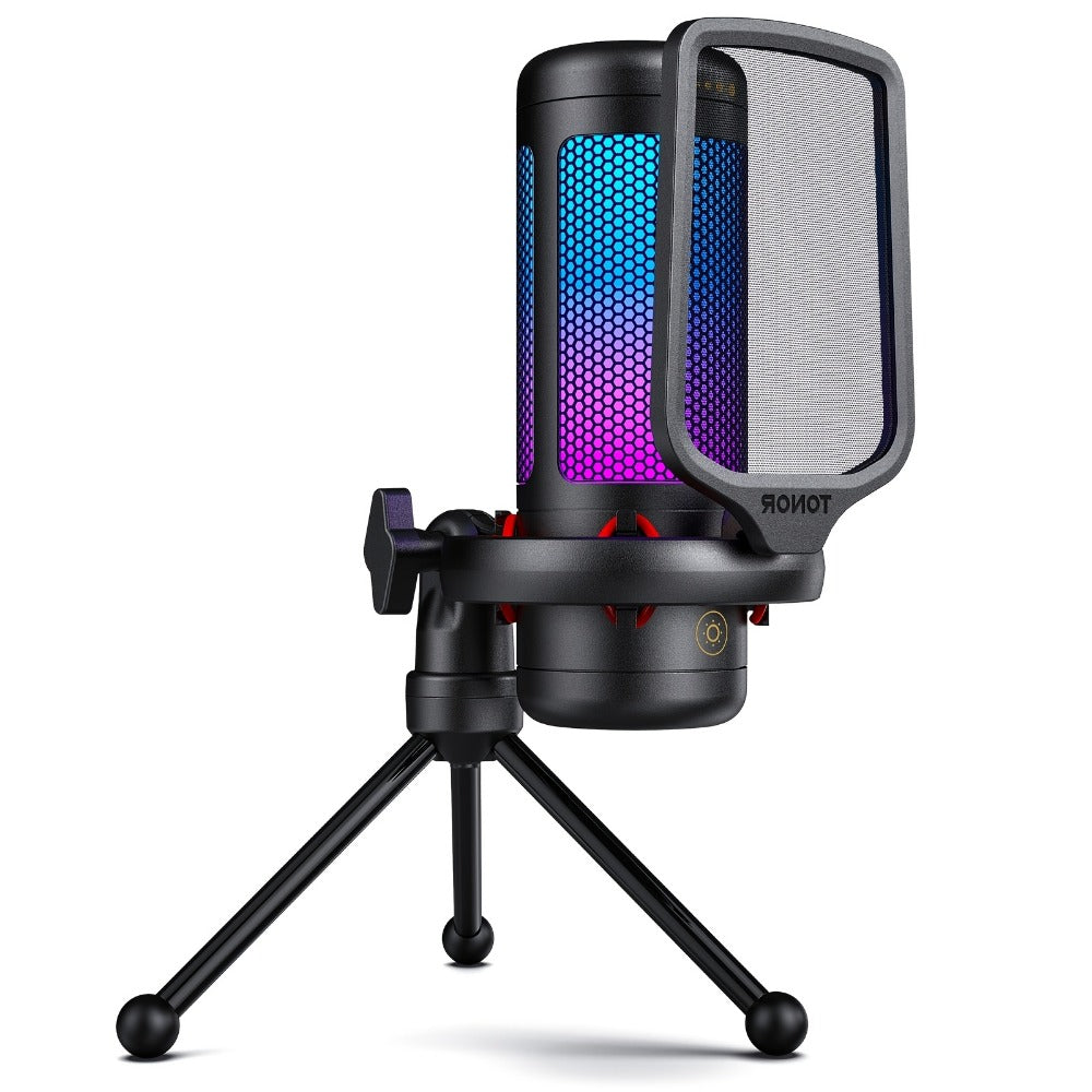 RGB USB Condenser Microphone Kit with Boom Arm, Shock Mount and Pop Filter detail image - detail view 10