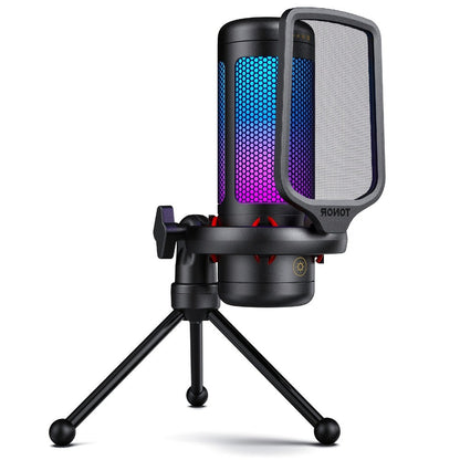 RGB USB Condenser Microphone Kit with Boom Arm, Shock Mount and Pop Filter detail image - detail view 10