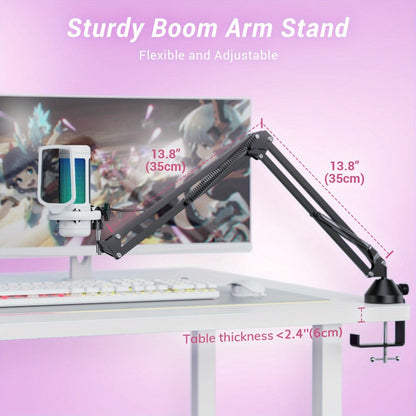 RGB USB Condenser Microphone Kit with Boom Arm, Shock Mount and Pop Filter detail image