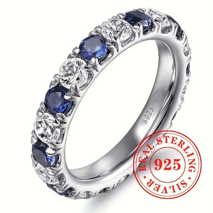 Rings for Women - 925 Sterling Silver Ring for - Blue & White Synthetic Zirconia Stone - main product view