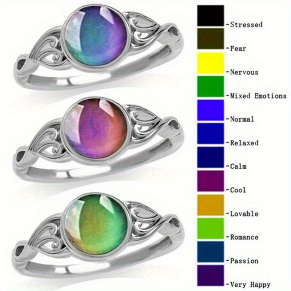 Rings for Women - Mood Ring 925 Sterling Silver - Temperature Sensitive Color Changing Ring - main product view