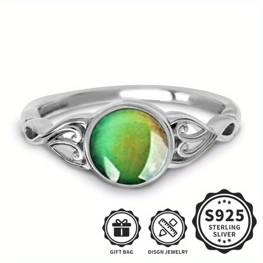Rings for Women - Mood Ring 925 Sterling Silver - Temperature Sensitive Color Changing Ring - product detail view 2