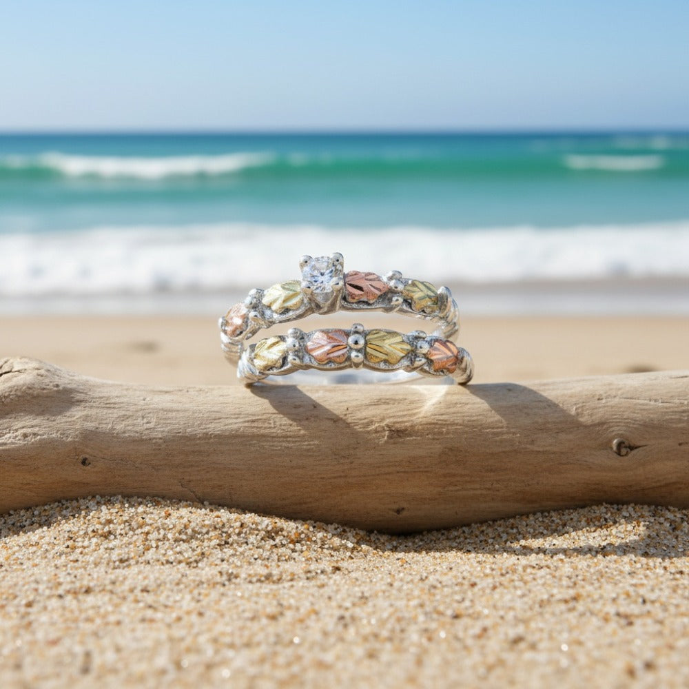 Rings for Women - S925 Sterling Silver Leaf Ring with Cubic Zirconia Inlay 's Elegant - product detail view 6