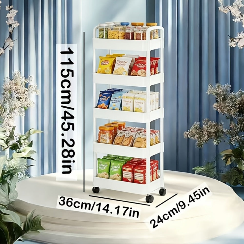 Rolling Bathroom Storage Cart with Rolling Wheels for Organized Everyday Storage detail image - detail view 11