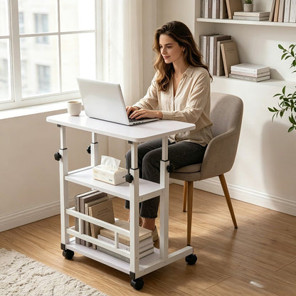 Rolling Computer Desk with Adjustable Height for Work, Display, and Everyday Use detail image - detail view 11