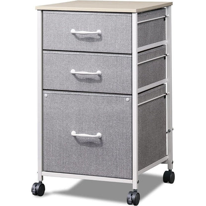 Rolling Fabric File Cabinet for Organized Everyday Storage in Home Office detail image - detail view 6
