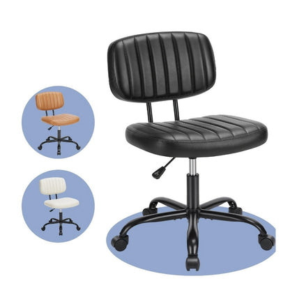Rolling Faux Leather Desk Chair with Memory Foam and Armrests for Living Room detail image - detail view 13