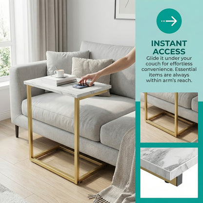 Rolling Metal Side Table with Remote Control, Living Room End Table detail image - detail view 10