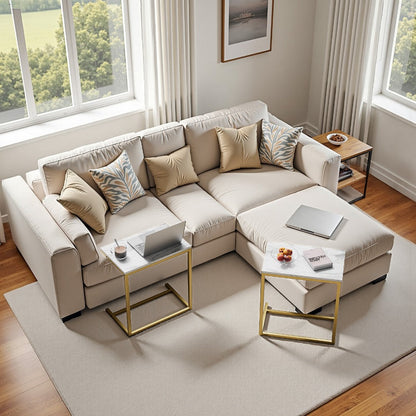 Rolling Metal Side Table with Remote Control, Living Room End Table detail image - detail view 12