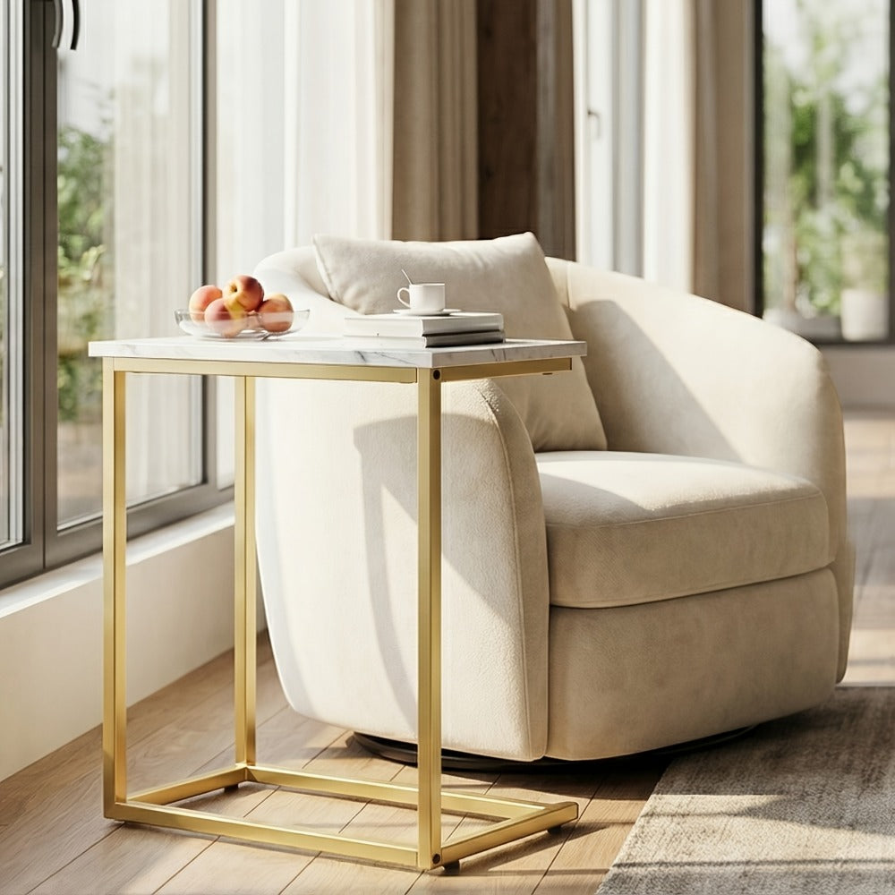 Rolling Metal Side Table with Remote Control, Living Room End Table detail image