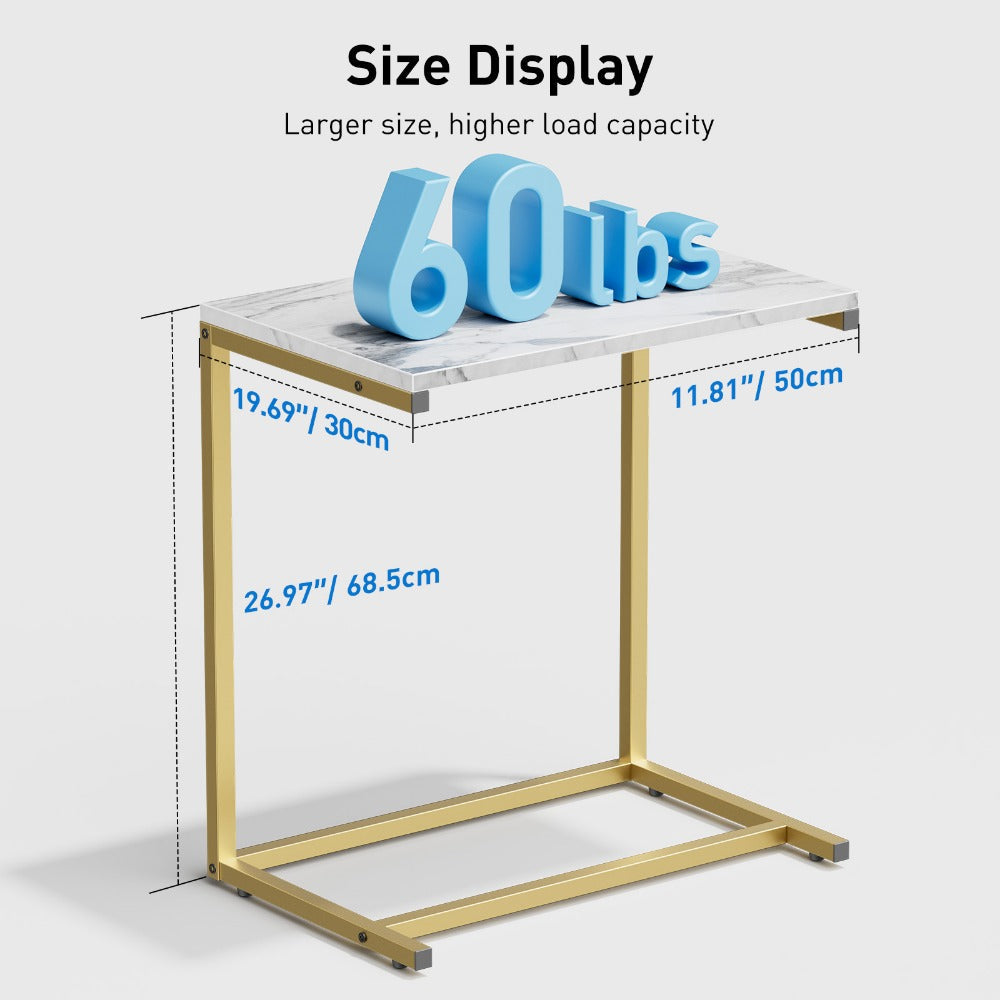 Rolling Metal Side Table with Remote Control, Living Room End Table detail image - detail view 4