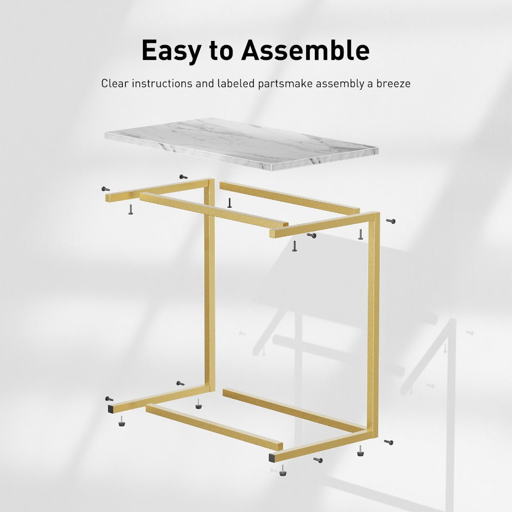 Rolling Metal Side Table with Remote Control, Living Room End Table detail image - detail view 8