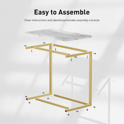 Rolling Metal Side Table with Remote Control, Living Room End Table detail image - detail view 8