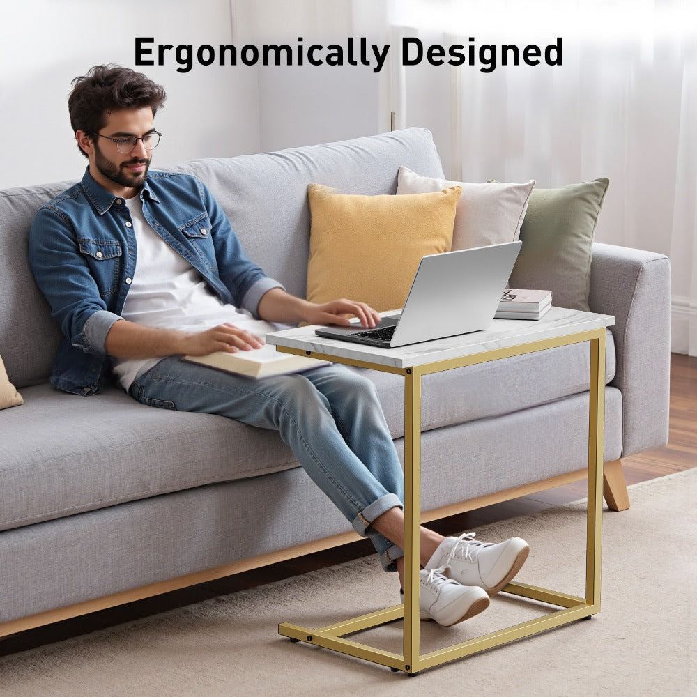 Rolling Metal Side Table with Remote Control, Living Room End Table detail image - detail view 9