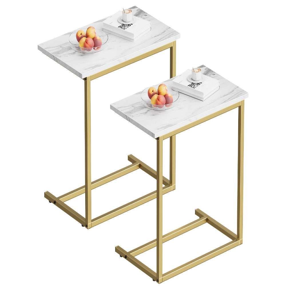 Side Table, C-Shaped Sofa Movable Rolling End Table with Sturdy Metal Frame 50 Lb Capacity shown in the main product view