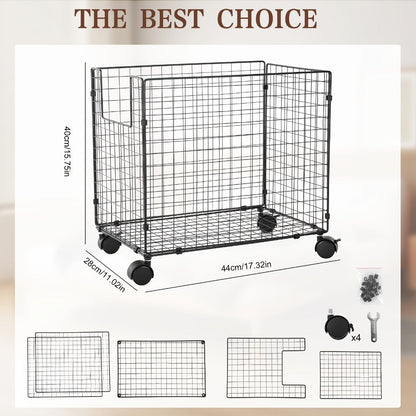 Rolling Metal Storage Basket with Rolling Wheels for Bathroom detail image - detail view 4