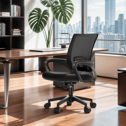 Rolling Office Chair with Armrests and Padded Seat for Home Office detail image - detail view 11