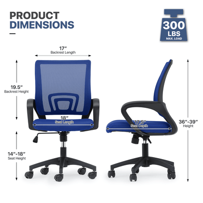 Rolling Office Chair with Armrests and Padded Seat for Home Office detail image - detail view 15