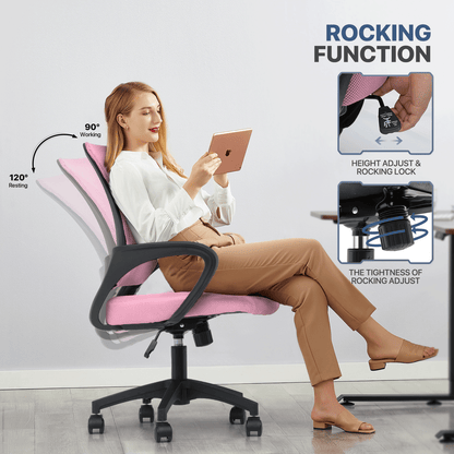 Rolling Office Chair with Armrests and Padded Seat for Home Office detail image - detail view 50