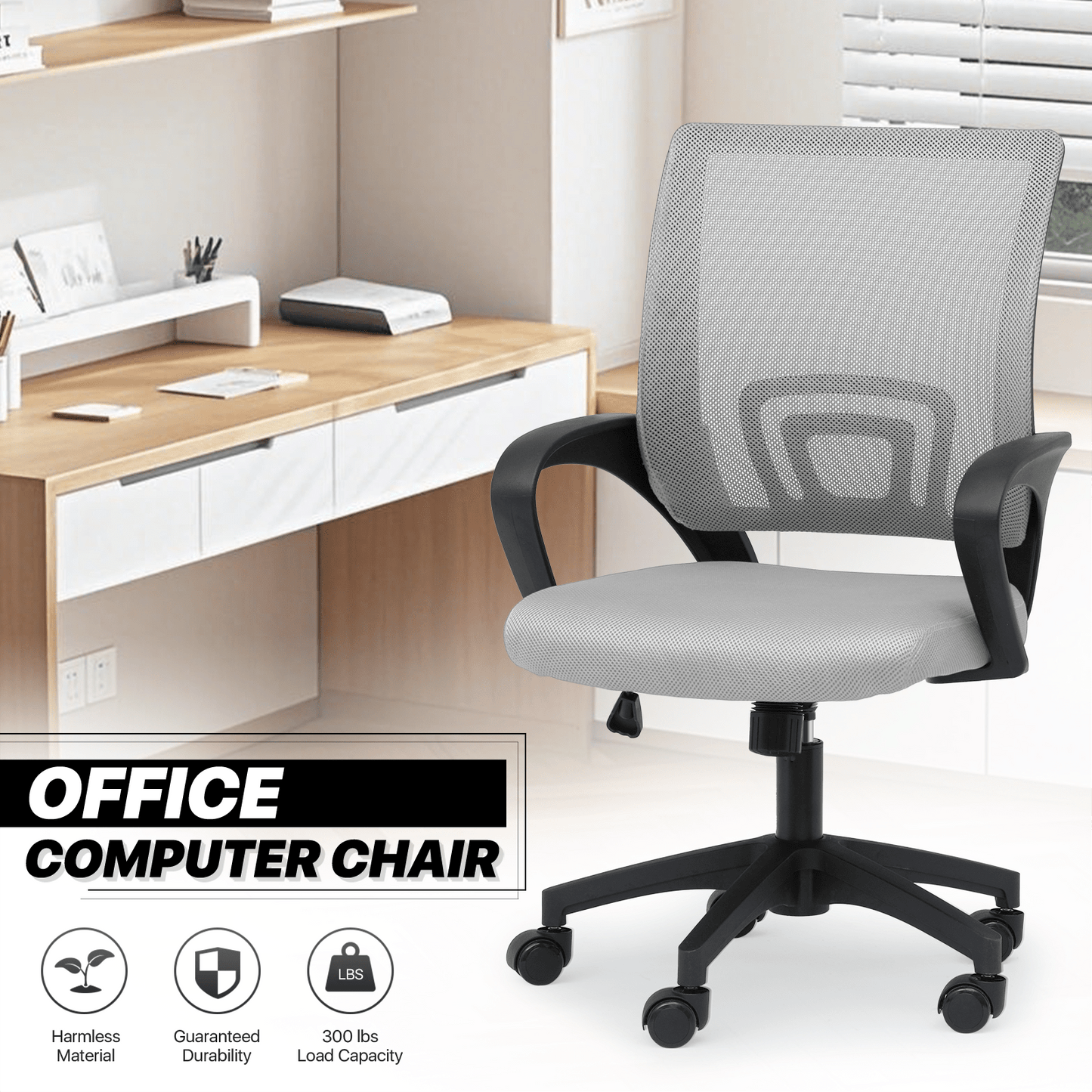 Office Chair shown in the Grey option