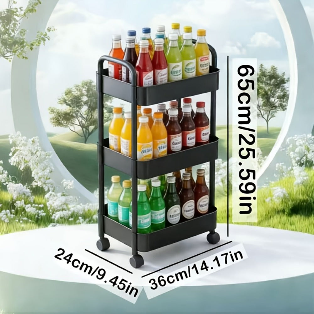 Rolling Storage Cart with Rolling Wheels for Organized Everyday Storage detail image - detail view 9