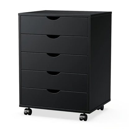 Rolling Wood Dresser with Rolling Wheels for Organized Everyday Storage in Bedroom detail image