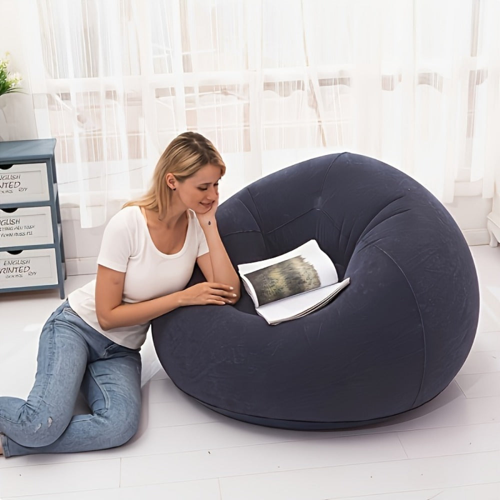 Round Bean Bag Chair, Floor Lounge Chair for Comfortable Everyday Seating in Living Room detail image - detail view 13