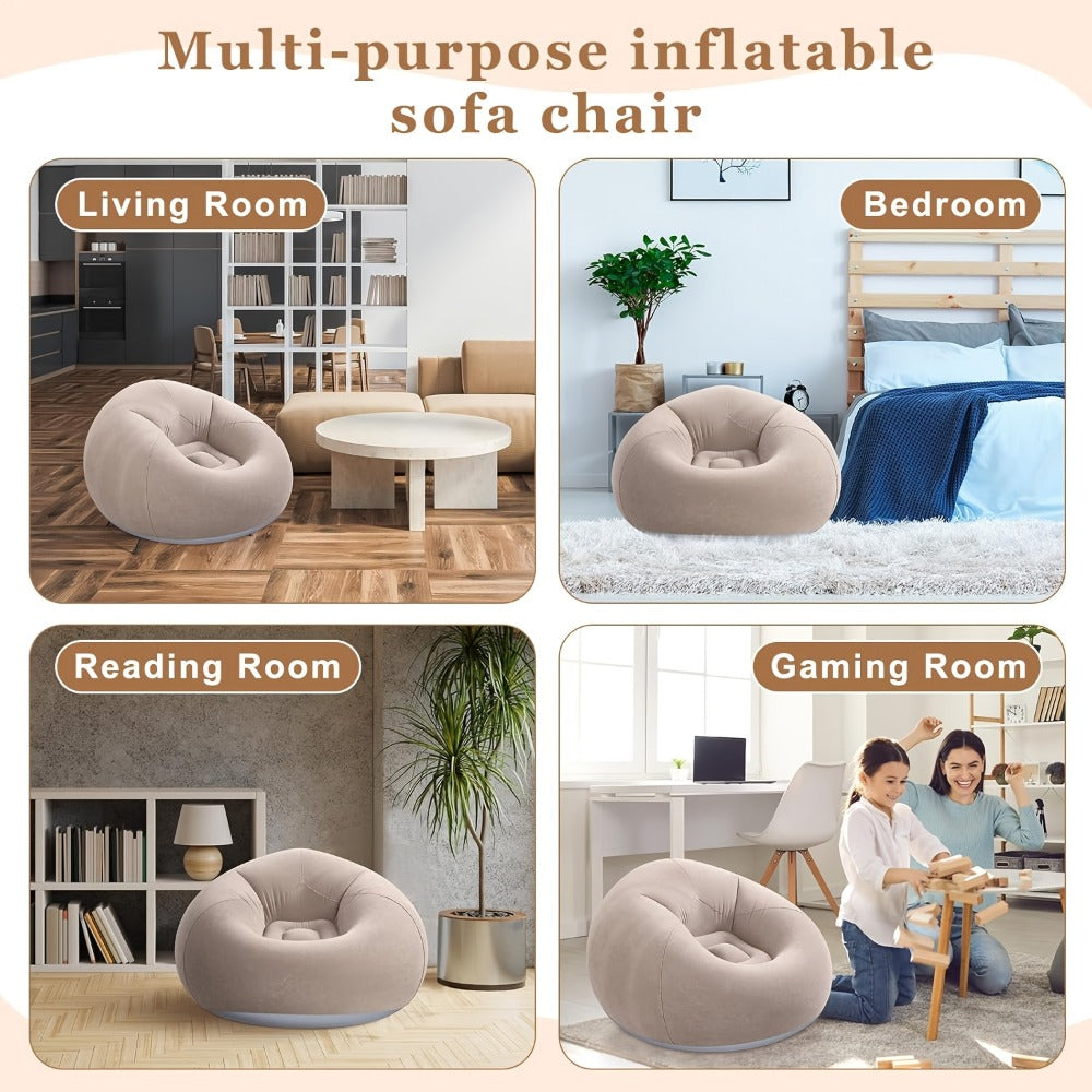 Round Bean Bag Chair, Floor Lounge Chair for Comfortable Everyday Seating in Living Room detail image