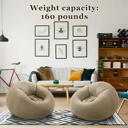 Round Bean Bag Chair, Floor Lounge Chair for Comfortable Everyday Seating in Living Room detail image - detail view 6